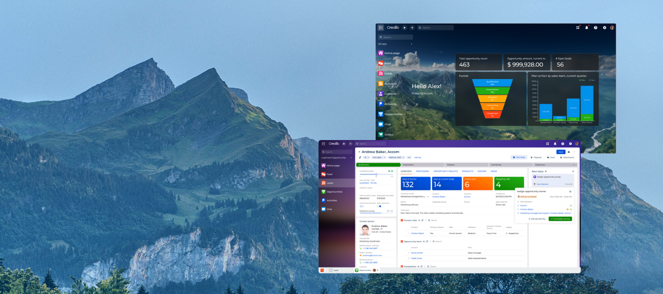 mountains and crm-system