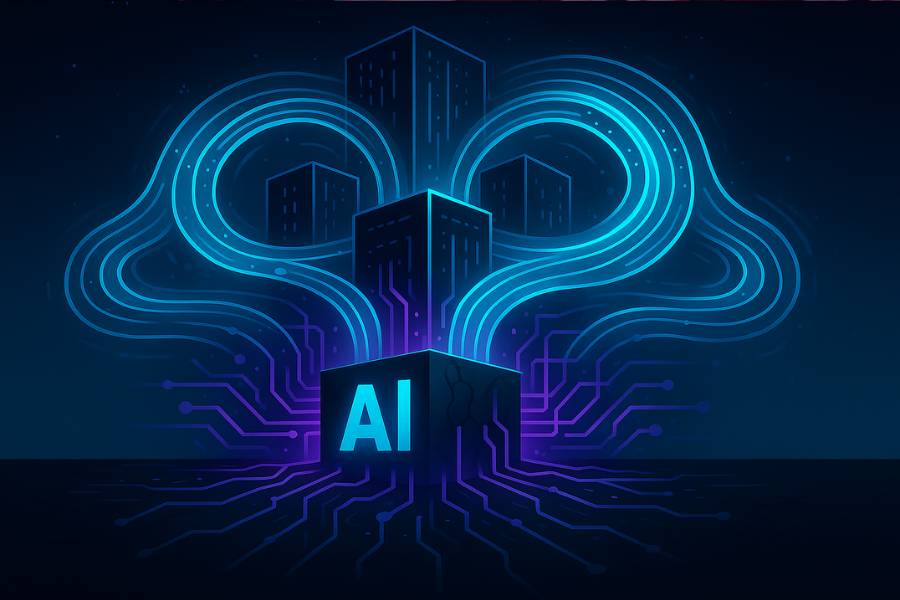 AI-generated image of Dark Blue AI Transformation