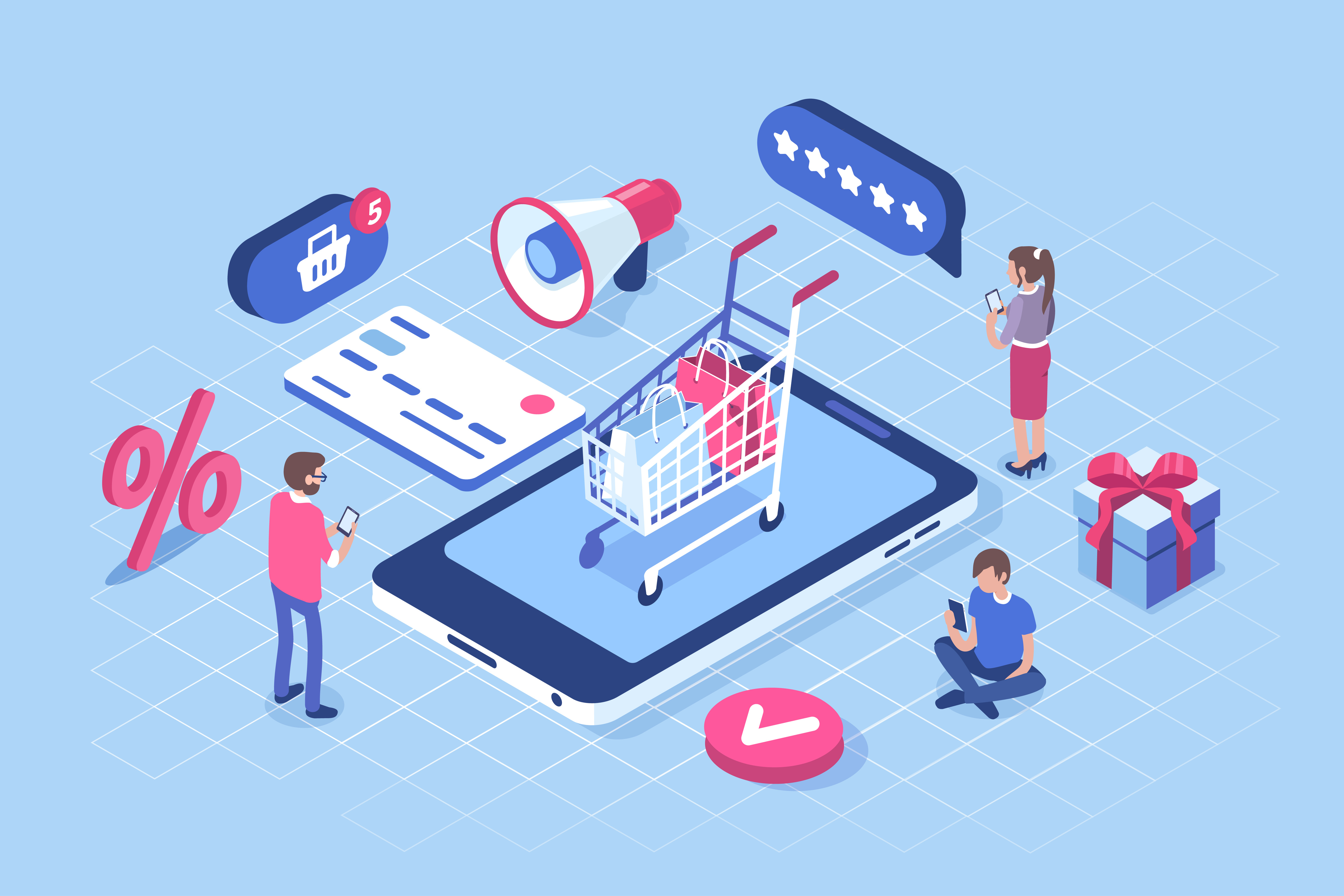 Online shopping illustration
