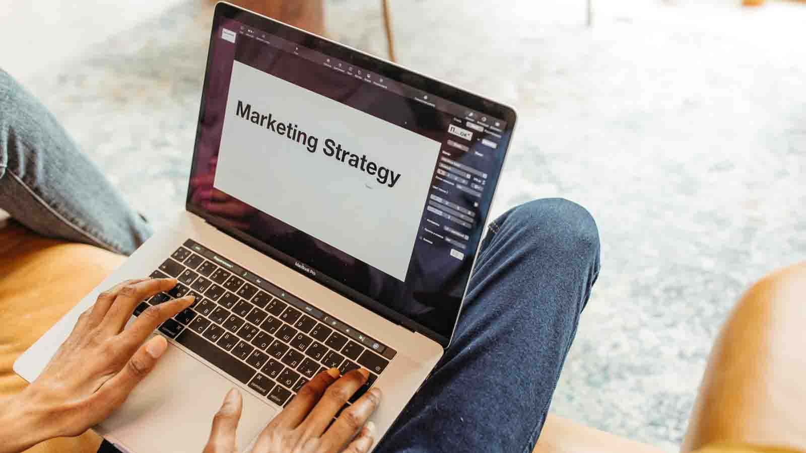 marketing strategy on a laptop