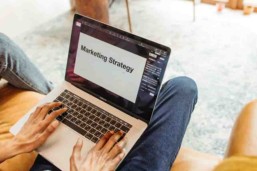 marketing strategy on a laptop