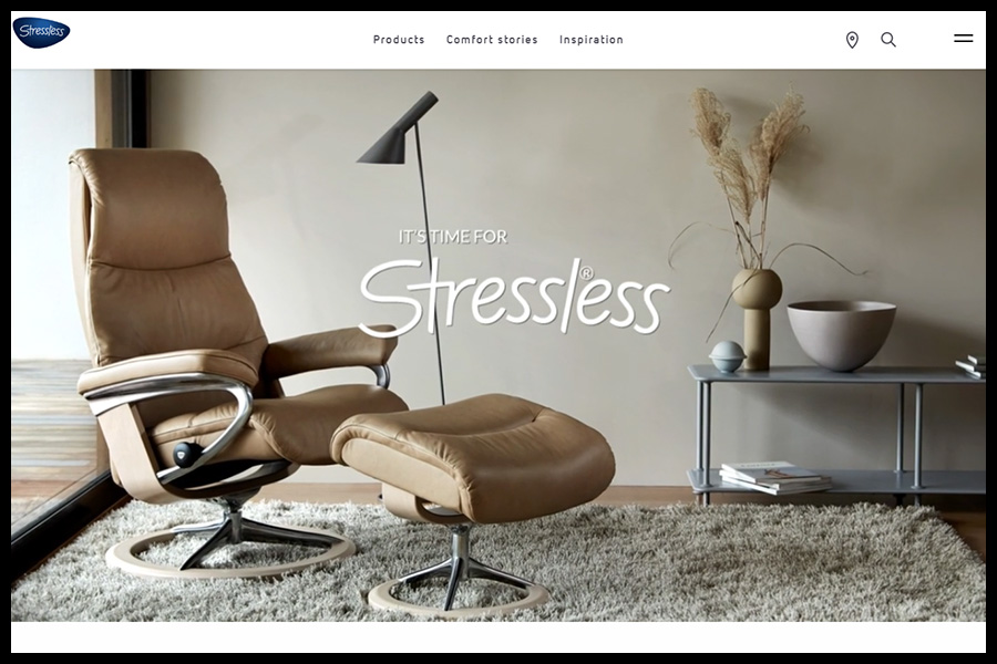 Ekornes Stressless Website Screenshot
