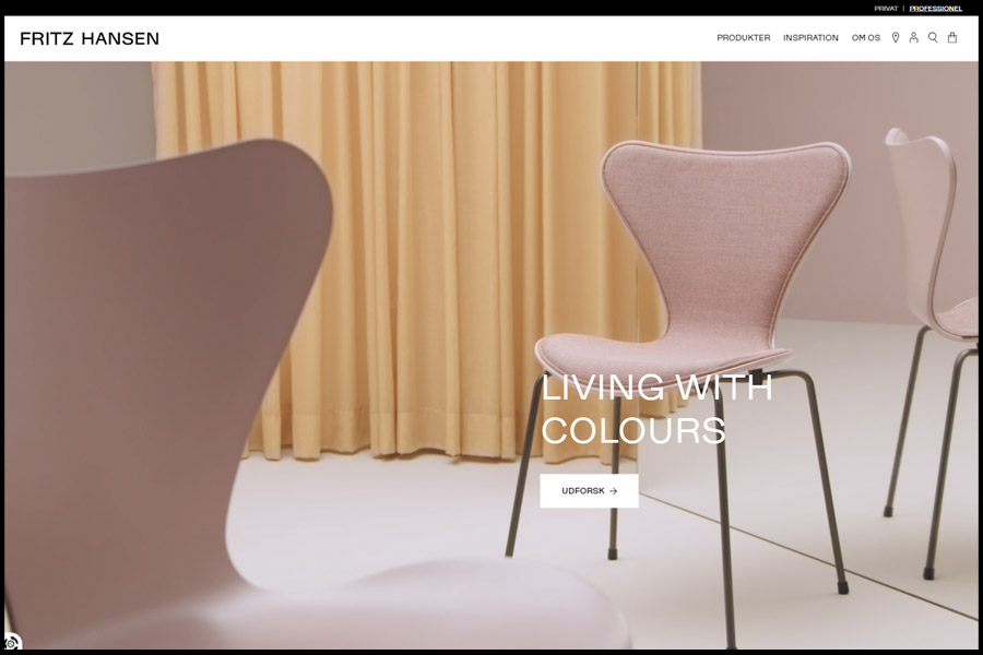 Fritz Hansen website screenshot