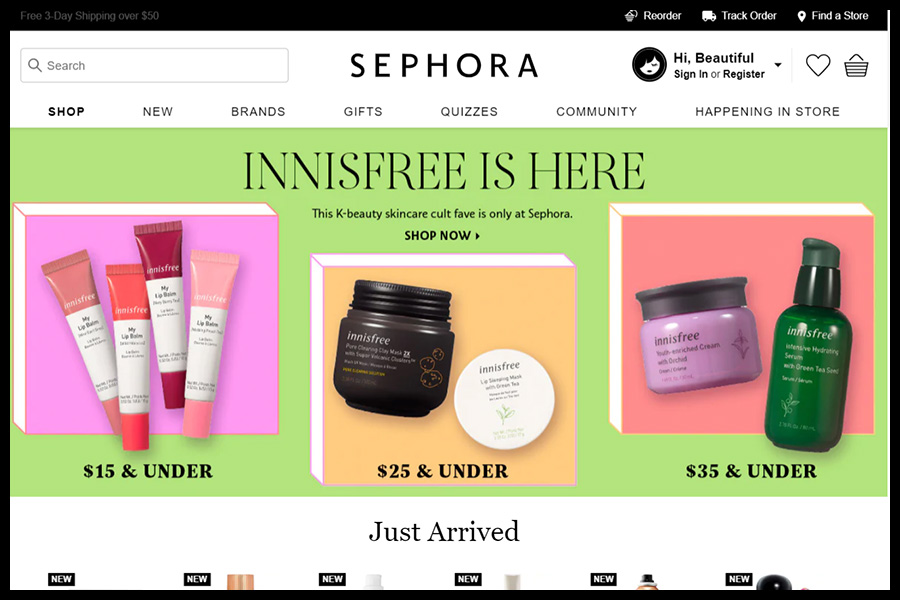 Sephora webshop
