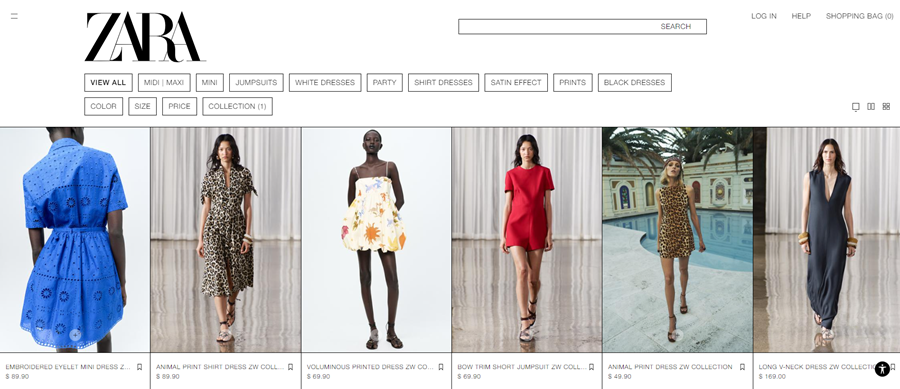 Zara website