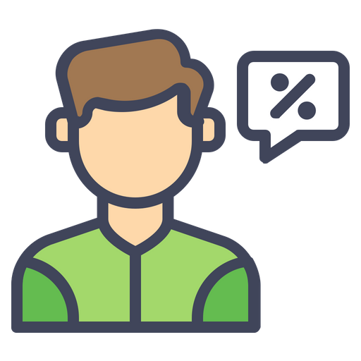Icon showing a customer/person