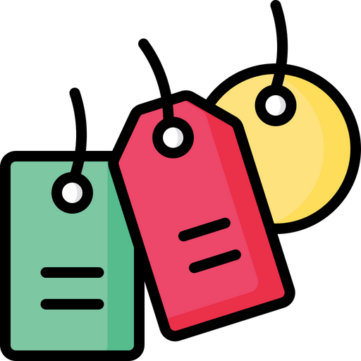 Icon showing multiple price-tags