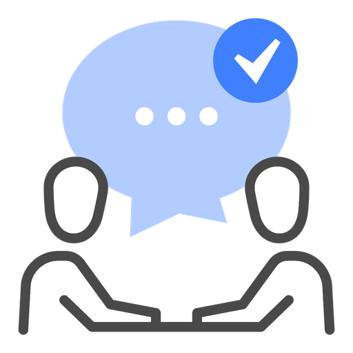 Icon showing two people negotiating