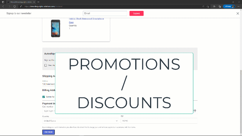 Demoshop Promotions and Subscriptions