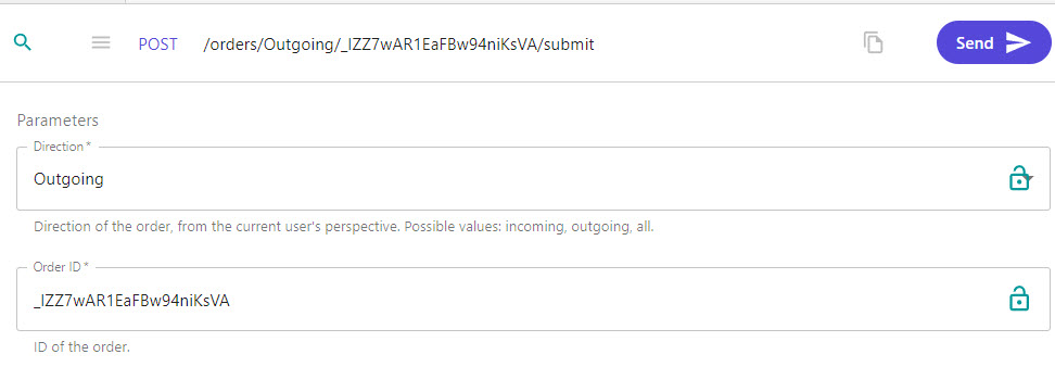 Example from the OrderCloud Console with an Order being submitted