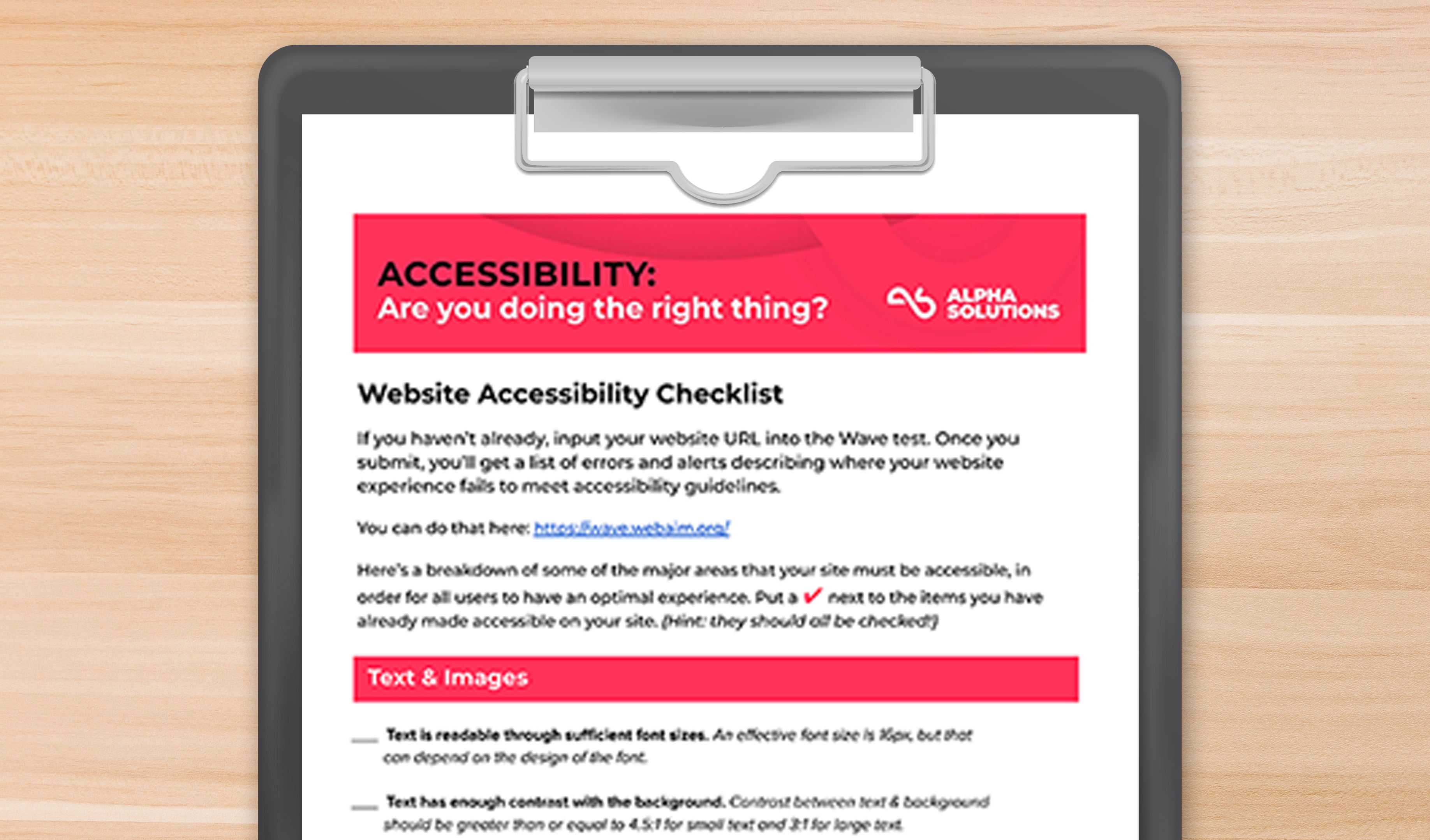 Accesibility checklist