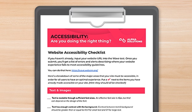 Accesibility checklist