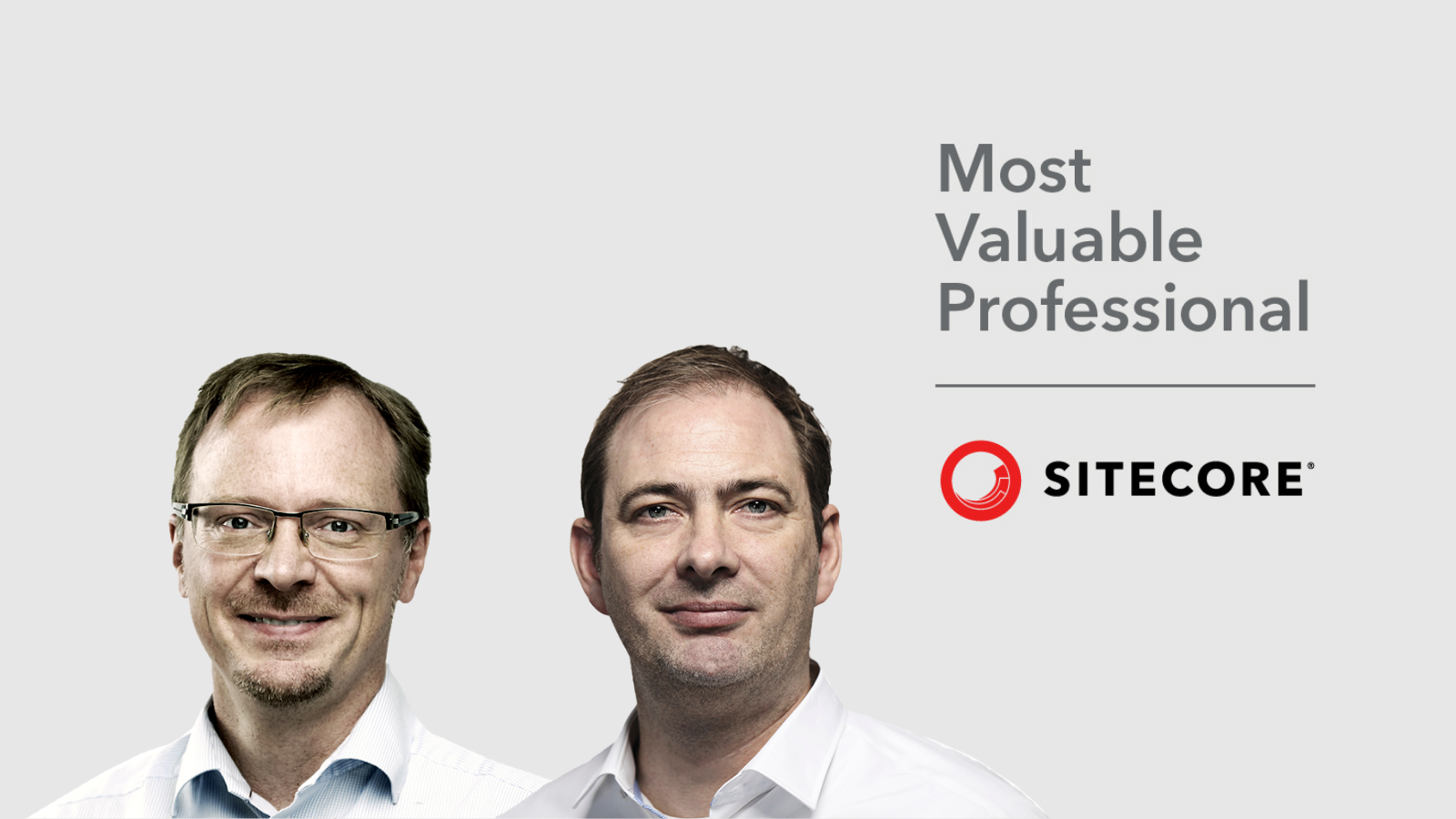 Roland Villemoes og Klaus Petersen with the Sitecore Most Valuable Professional bagde
