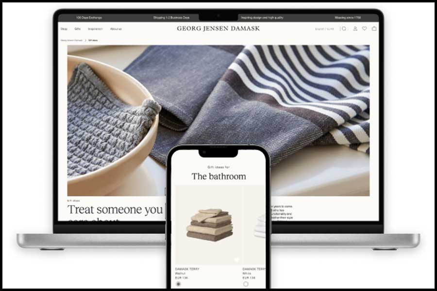 Georg Jensen Damask screenshots on desktop and mobile