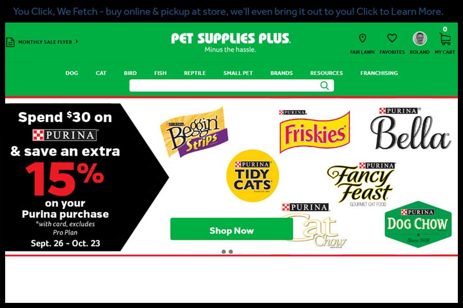 Pet Supplies Plus Website Screenshot
